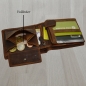 Preview: flevado Geldbeutel Wild Leder Herren Geldbörse Querformat Doppelnaht Braun und RFID Schutz